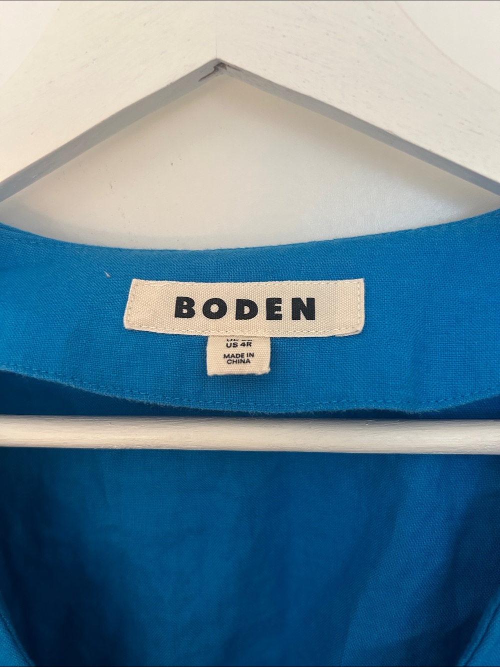 Boden Eve Linen Short Dress Brilliant Blue Size 4r - Picture 5 of 7